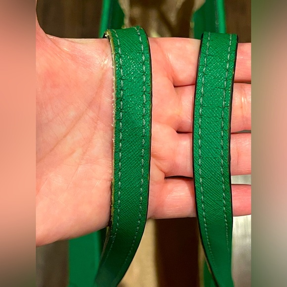 KATE SPADE Newbury Lane Caining Romy Green Perforated Leather Shoulder Satchel - Picture 17 of 17